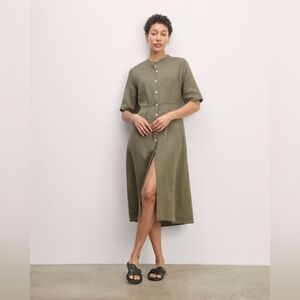 Everlane The Frolic Button Front Linen Dress Green / Size 6